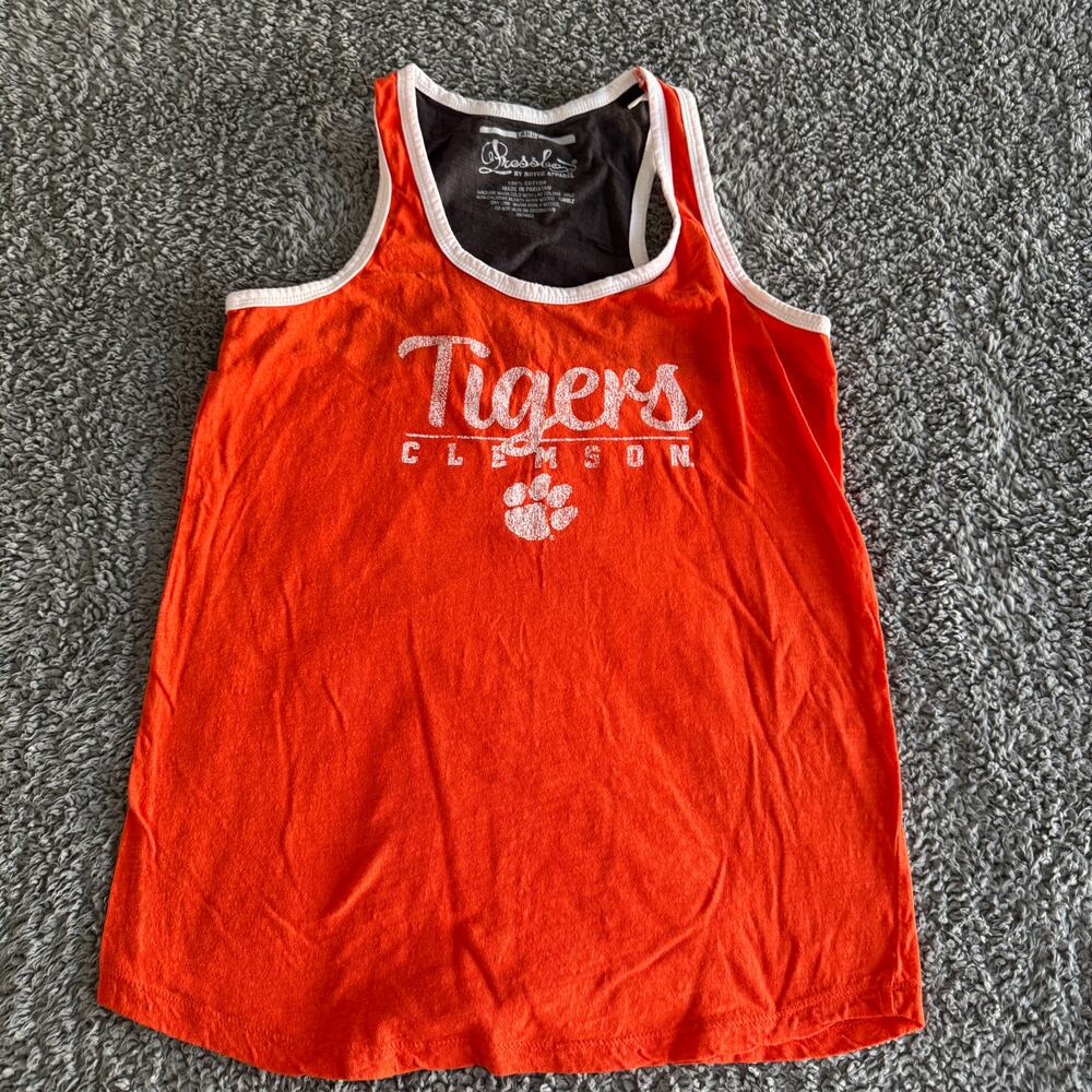Pressbox NCAA Clemson Tigers Sleeveless Orange Tank Top Cotton Tee Women's Large